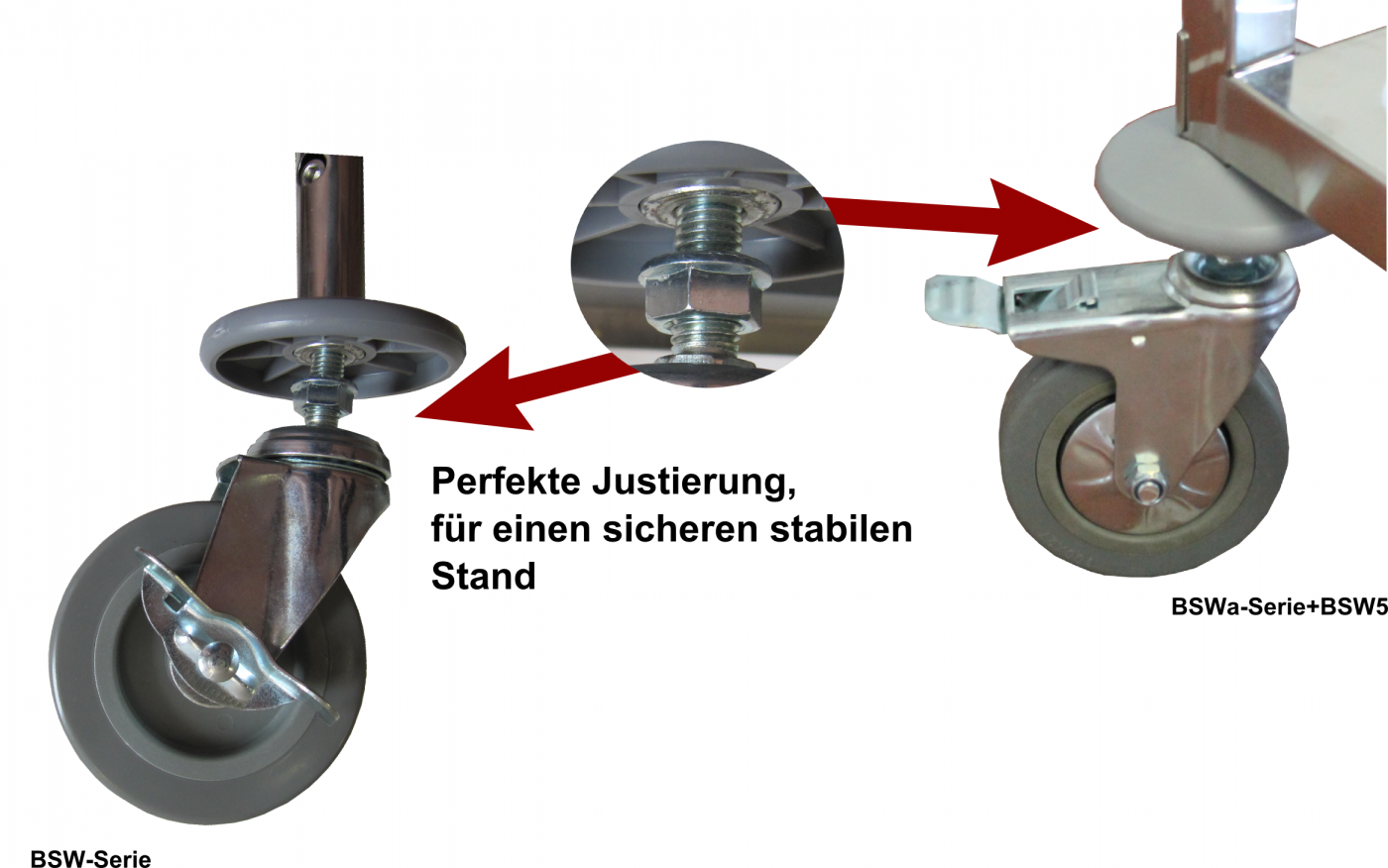 Beeketal Edelstahl Servierwagen Transportwagen Abräumwagen Rollwagen